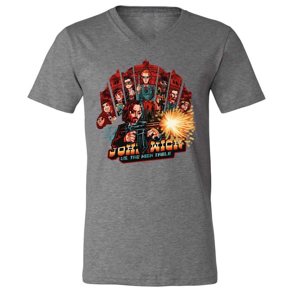 Unisex V-Neck T-Shirt - 5Z6UVZKJ - Deep Heather - 13
