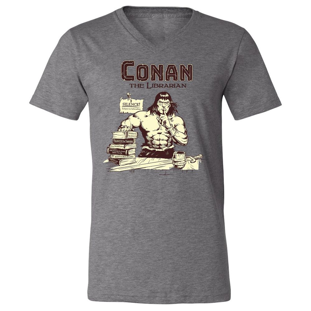 Unisex V-Neck T-Shirt - 9K4YDG1P - Deep Heather - 13