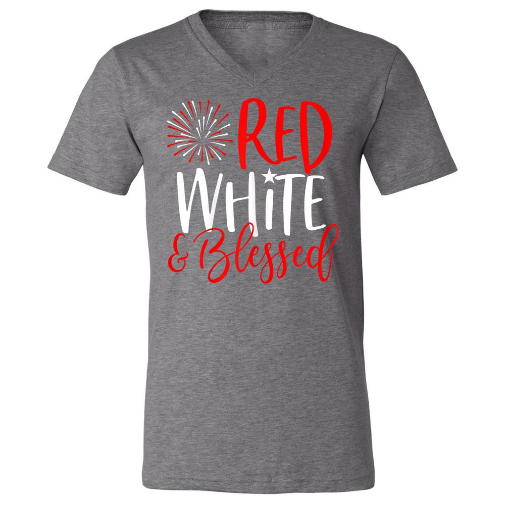 Unisex V-Neck T-Shirt - 5SPZF4MN - Deep Heather - 13