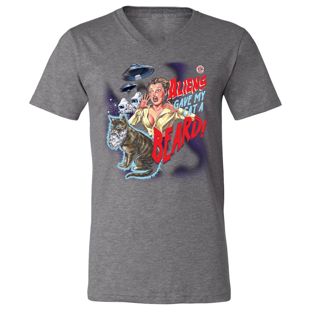 Unisex V-Neck T-Shirt - C7CU91FH - Deep Heather - 13