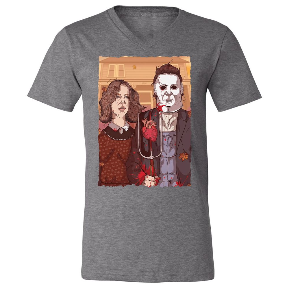 Unisex V-Neck T-Shirt - JWGA91PK - Deep Heather - 13