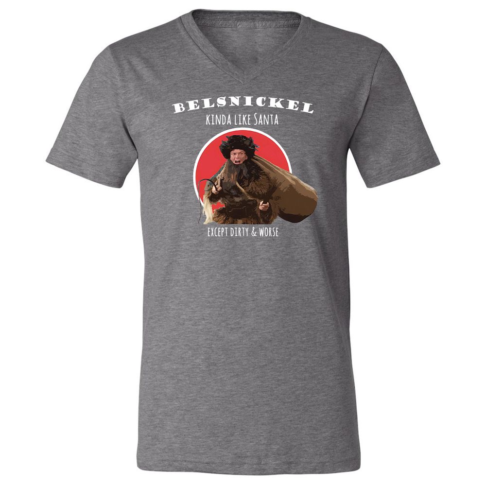 Unisex V-Neck T-Shirt - NGUV9QXA - Deep Heather - 13