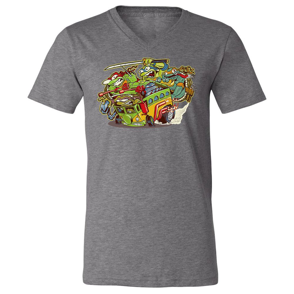 Unisex V-Neck T-Shirt - ASWHLLMW - Deep Heather - 13