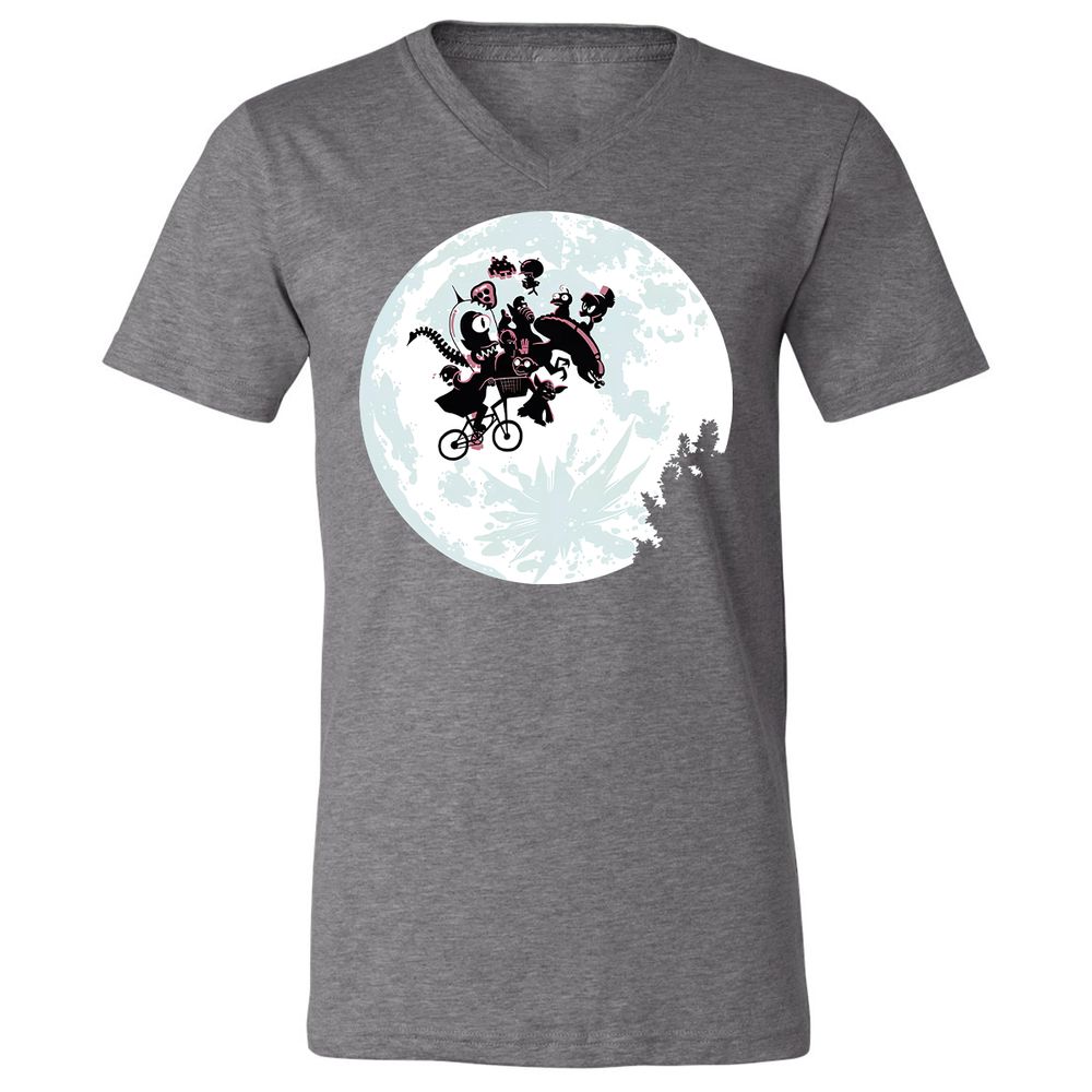 Unisex V-Neck T-Shirt - RS1XUU7E - Deep Heather - 13