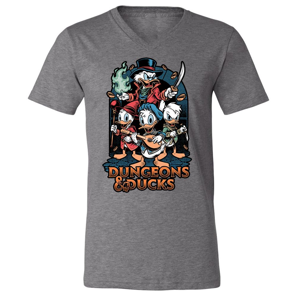 Unisex V-Neck T-Shirt - BSDYLVYT - Deep Heather - 13