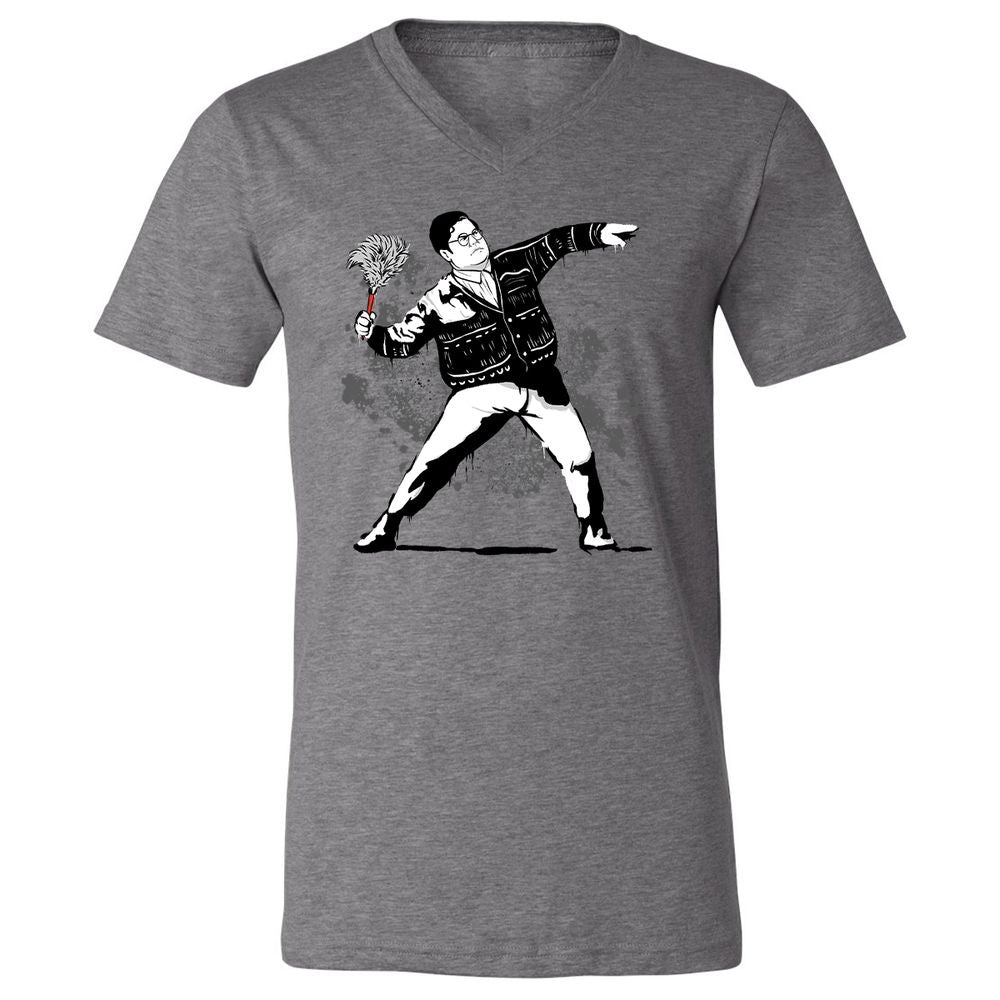 Unisex V-Neck T-Shirt - 9NYCDJLC - Deep Heather - 13