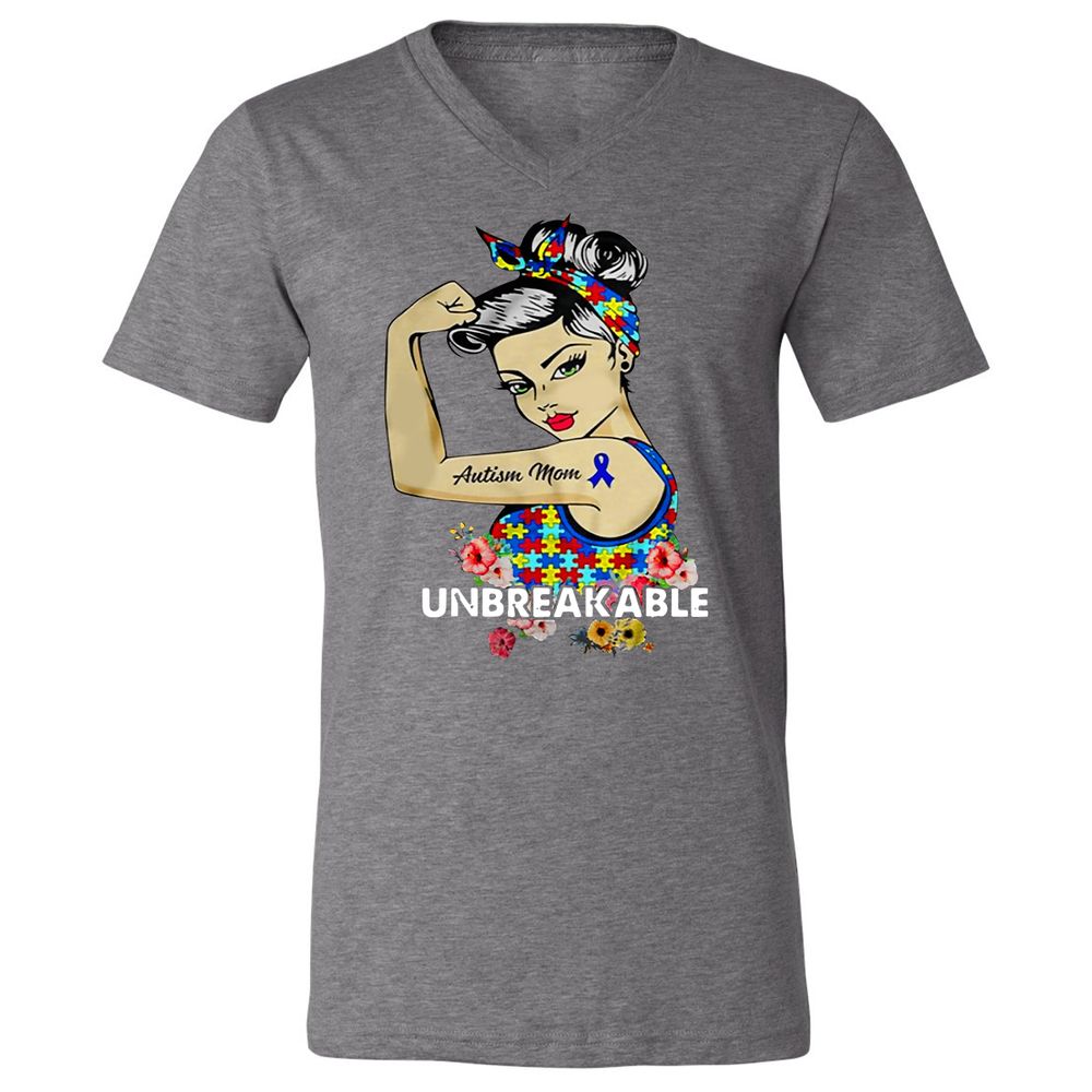Unisex V-Neck T-Shirt - HK12TELJ - Deep Heather - 13