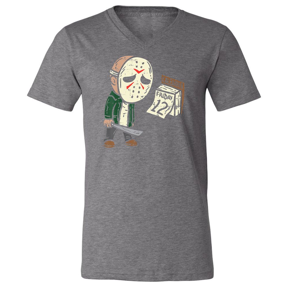 Unisex V-Neck T-Shirt - W1U9XN6D - Deep Heather - 13