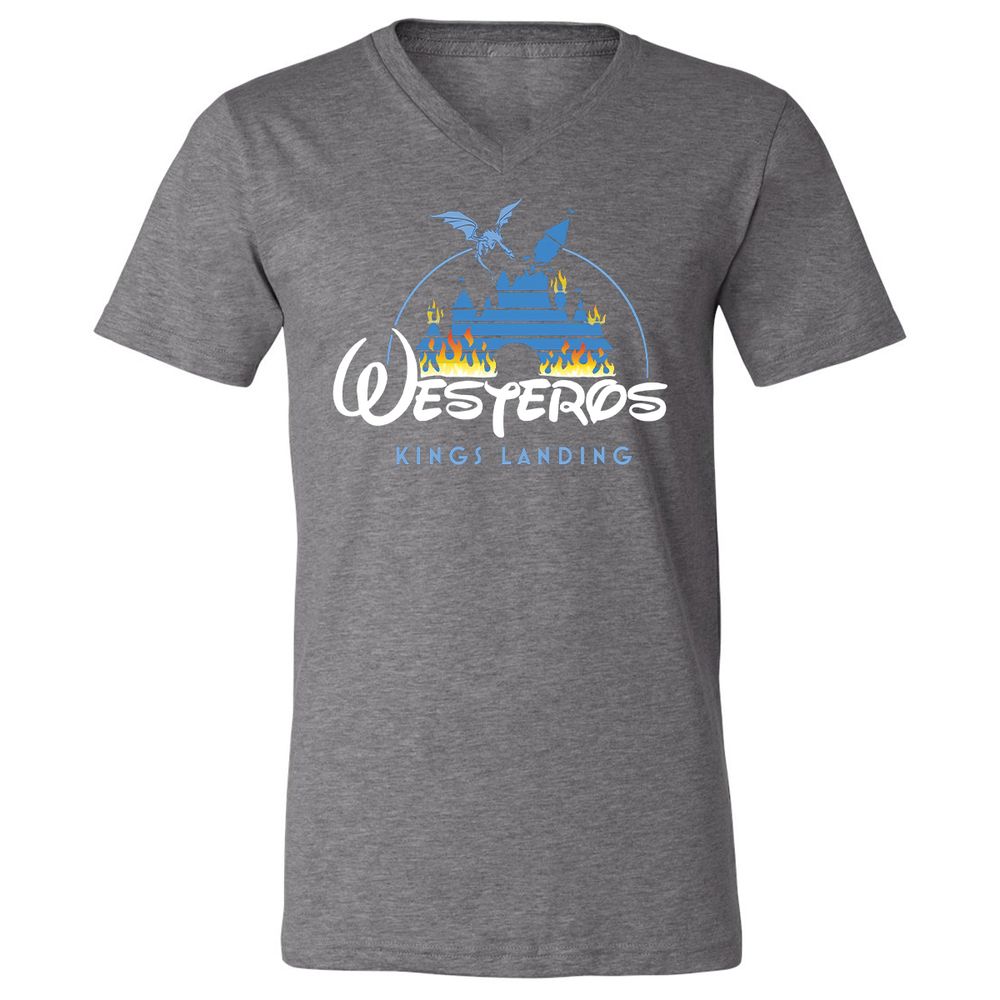 Unisex V-Neck T-Shirt - UCTALBPQ - Deep Heather - 13