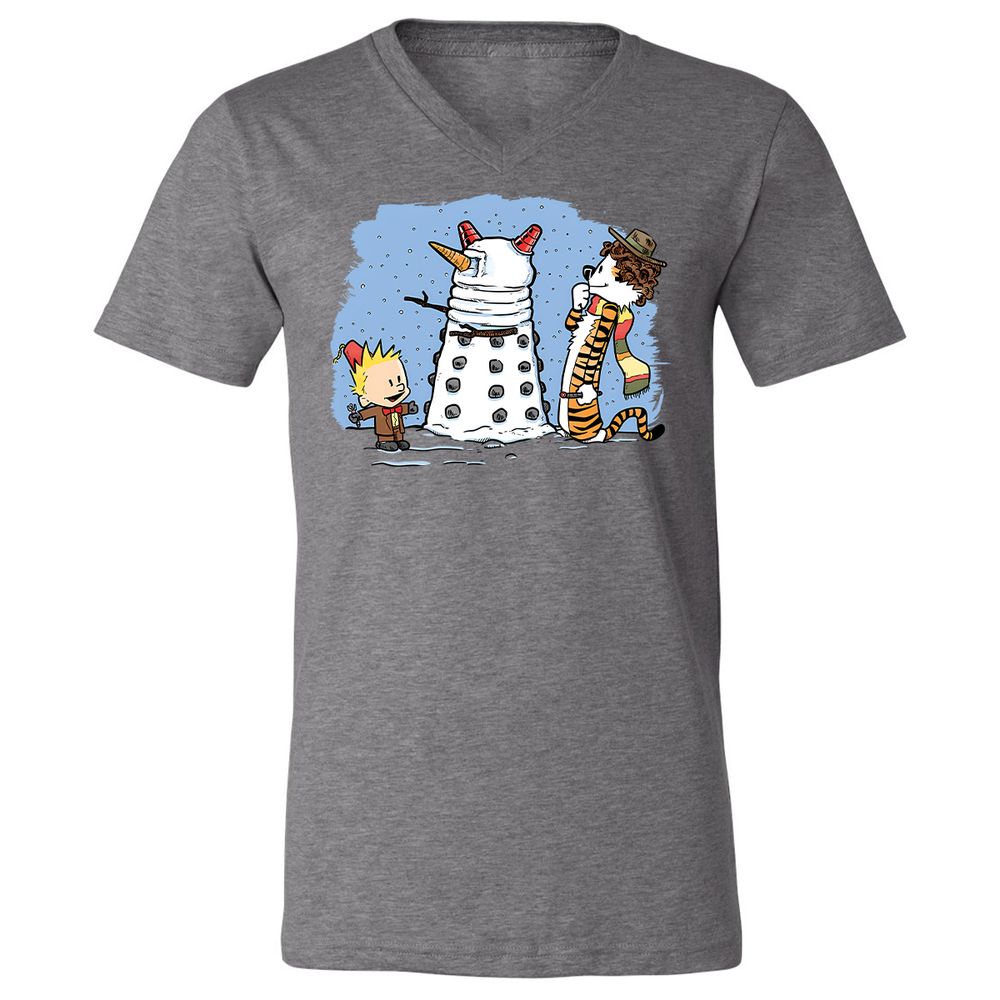 Unisex V-Neck T-Shirt - E7EQT75L - Deep Heather - 13