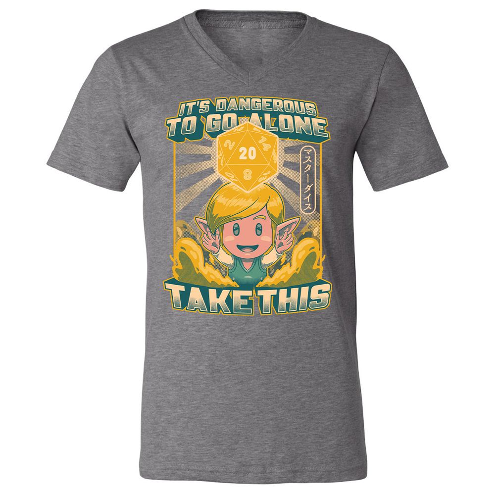 Unisex V-Neck T-Shirt - 8BF4HHJ8 - Deep Heather - 13