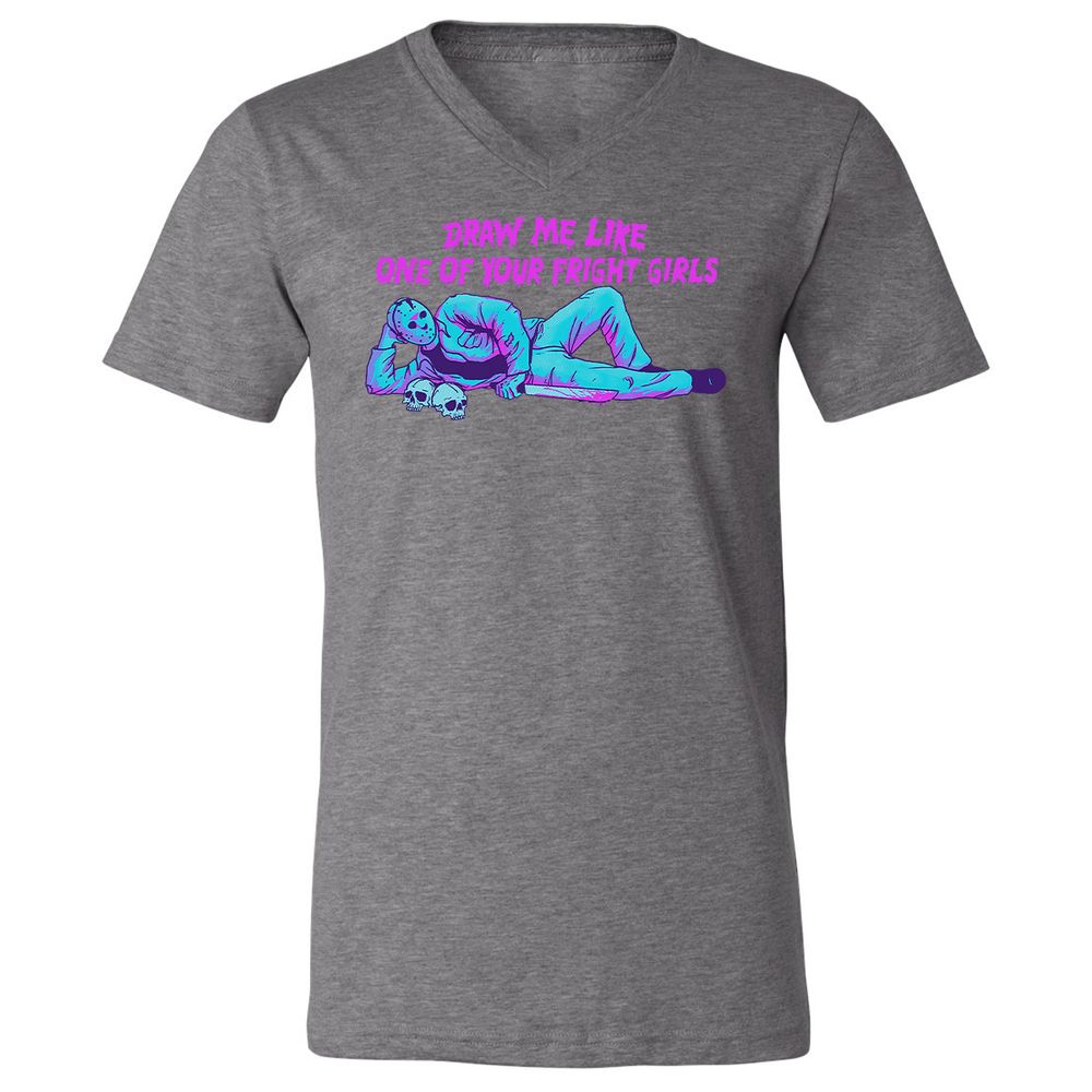 Unisex V-Neck T-Shirt - LEABE1LM - Deep Heather - 13