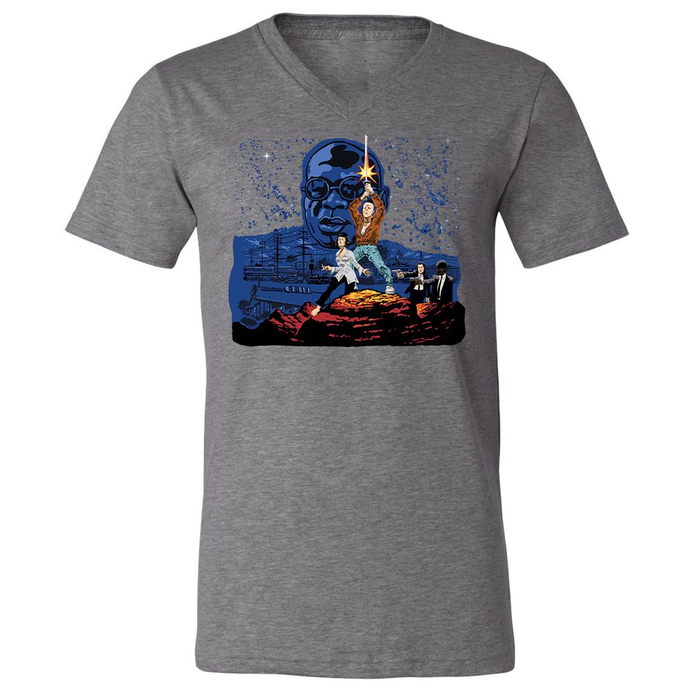 Unisex V-Neck T-Shirt - A5RHDVZQ - Deep Heather - 13