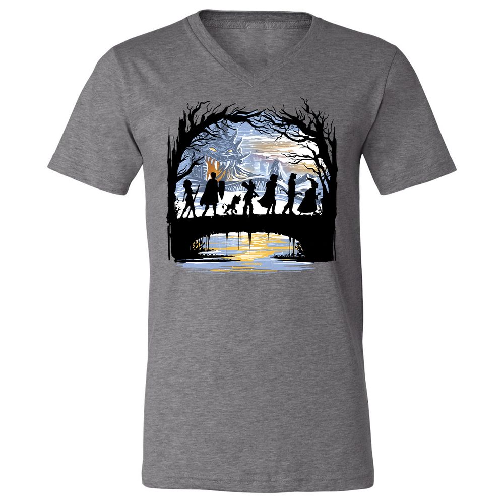 Unisex V-Neck T-Shirt - B54Y35MS - Deep Heather - 13