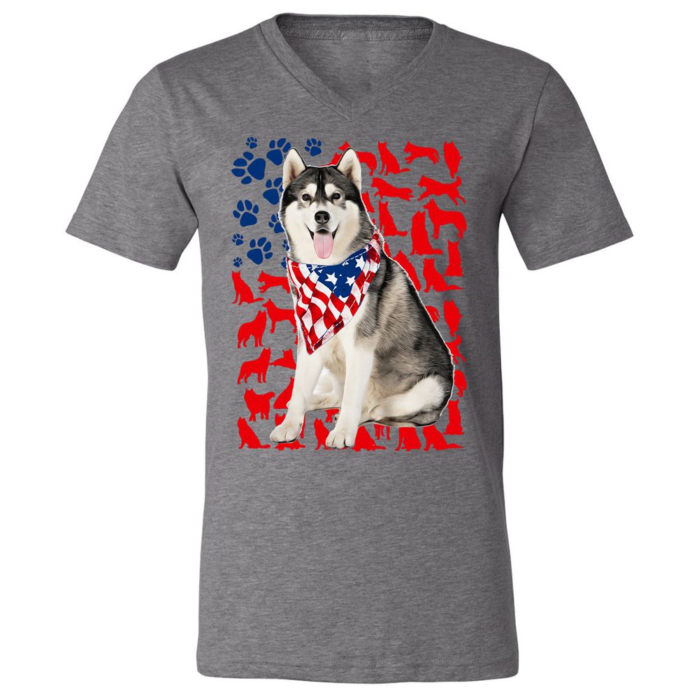 Unisex V-Neck T-Shirt - 7WALB3SP - Deep Heather - 13