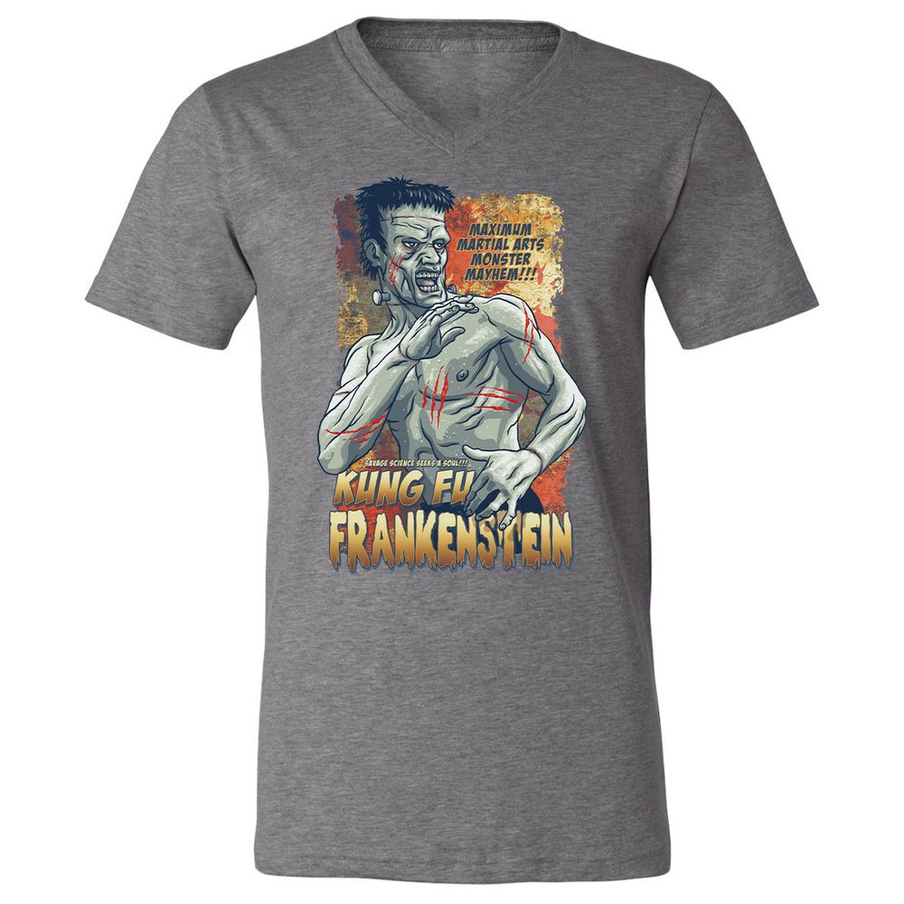 Unisex V-Neck T-Shirt - BL8ZUPR9 - Deep Heather - 13
