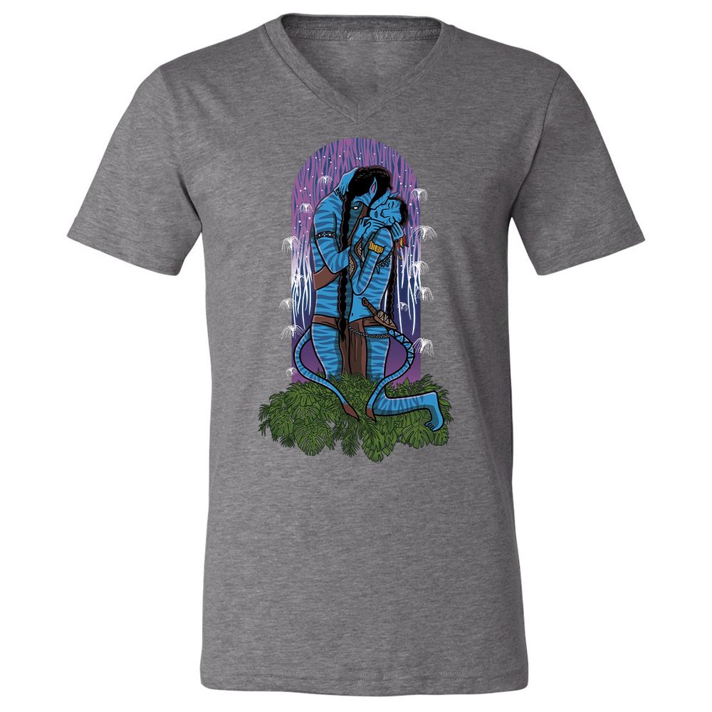 Unisex V-Neck T-Shirt - 3EVJAAGJ - Deep Heather - 13