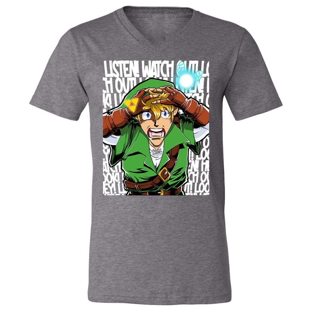 Unisex V-Neck T-Shirt - EY6E5ZQP - Deep Heather - 13