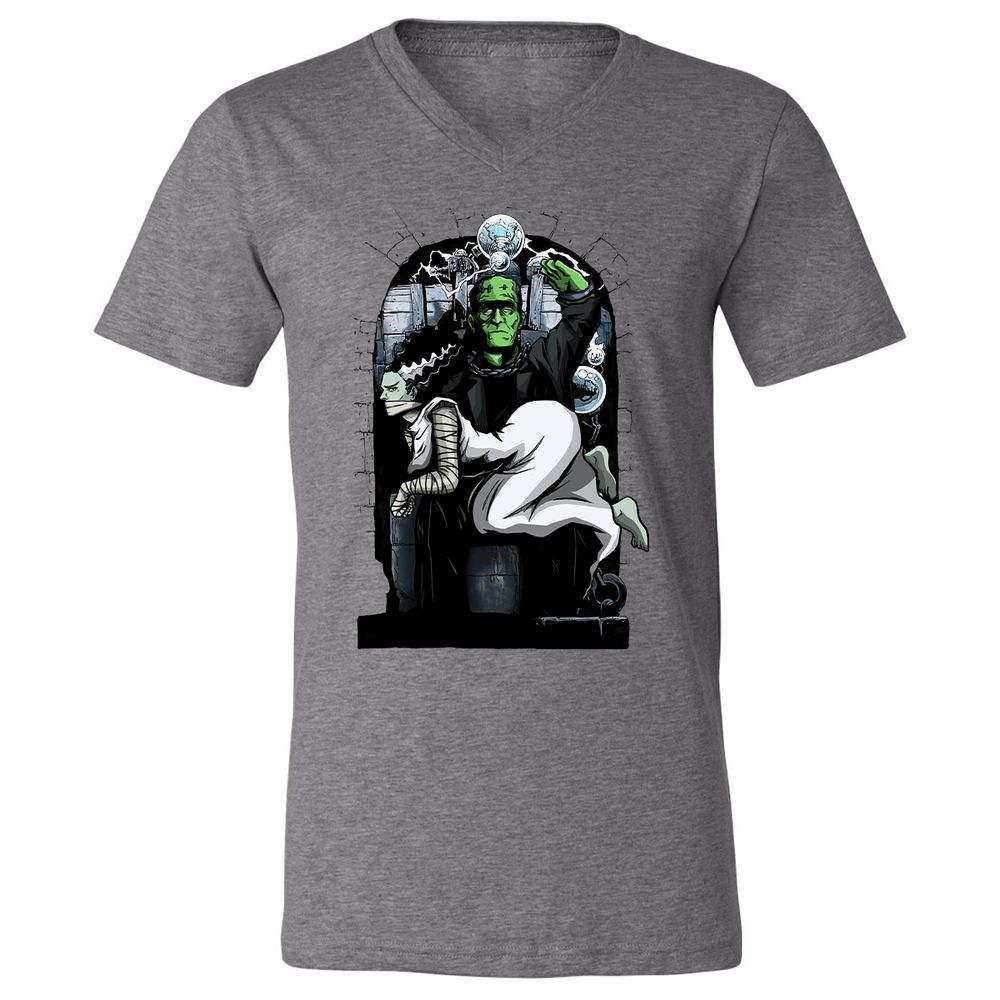 Unisex V-Neck T-Shirt - WPXDVVKU - Deep Heather - 13