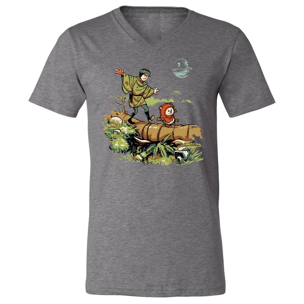 Unisex V-Neck T-Shirt - DEGALS3Z - Deep Heather - 13