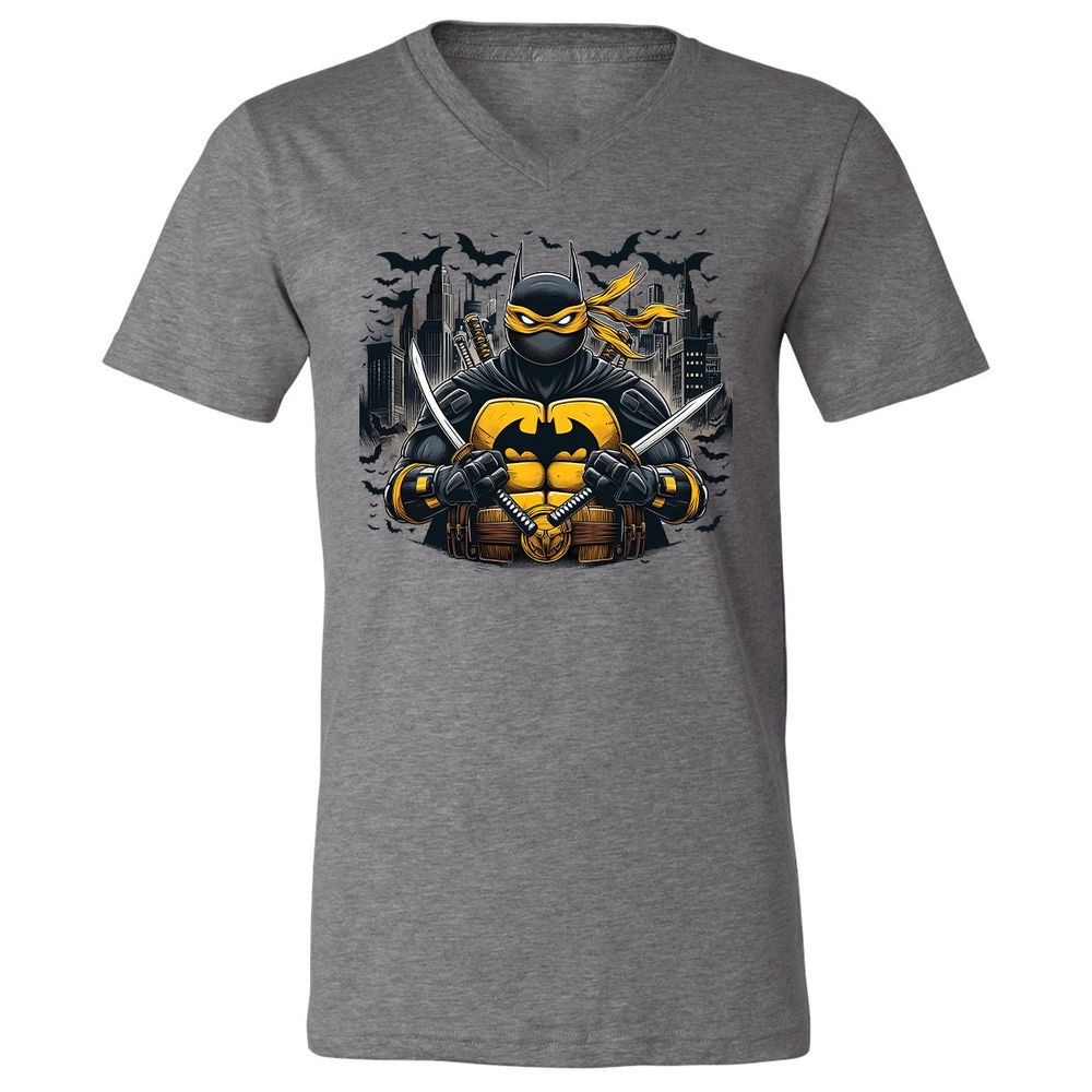 Unisex V-Neck T-Shirt - LCWCBDNJ - Deep Heather - 13