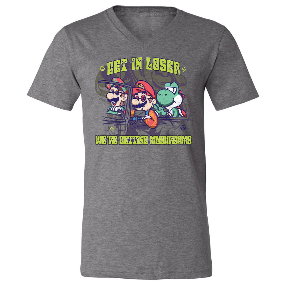 Unisex V-Neck T-Shirt - 8VBFC7HD - Deep Heather - 13