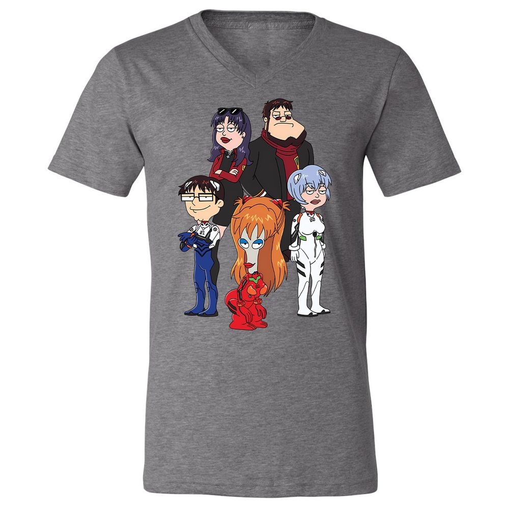 Unisex V-Neck T-Shirt - 55PGZX8X - Deep Heather - 13