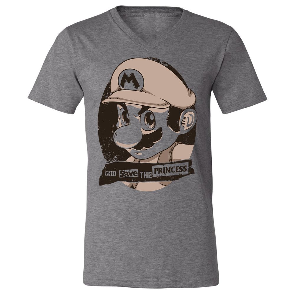 Unisex V-Neck T-Shirt - 8YQNG3G3 - Deep Heather - 13