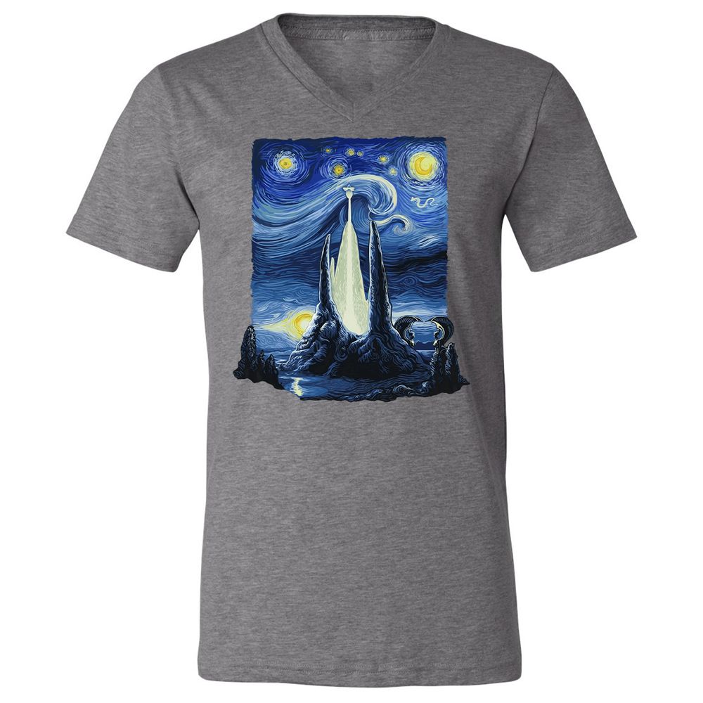 Unisex V-Neck T-Shirt - 5C6JR9D2 - Deep Heather - 13