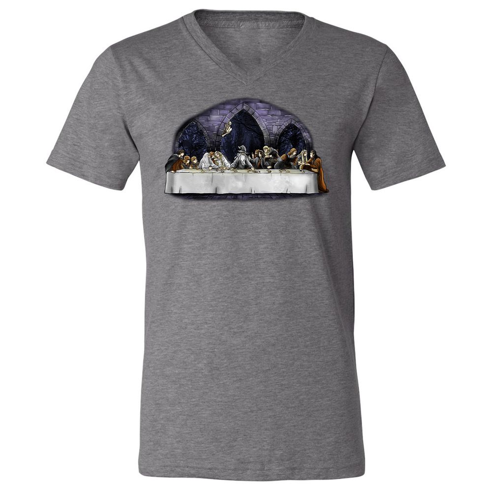 Unisex V-Neck T-Shirt - 6DTVNFTQ - Deep Heather - 13