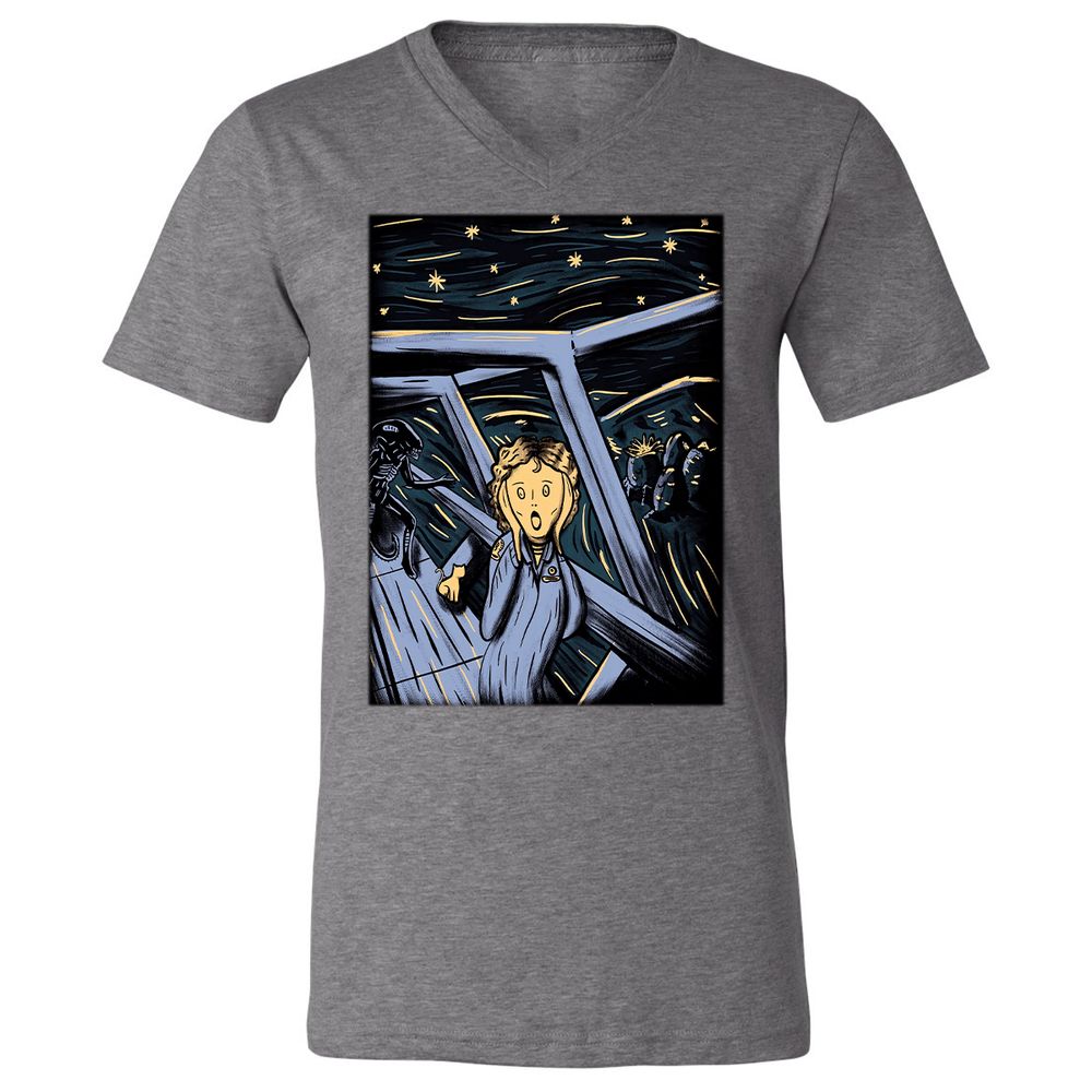 Unisex V-Neck T-Shirt - QLRJ3JAR - Deep Heather - 13