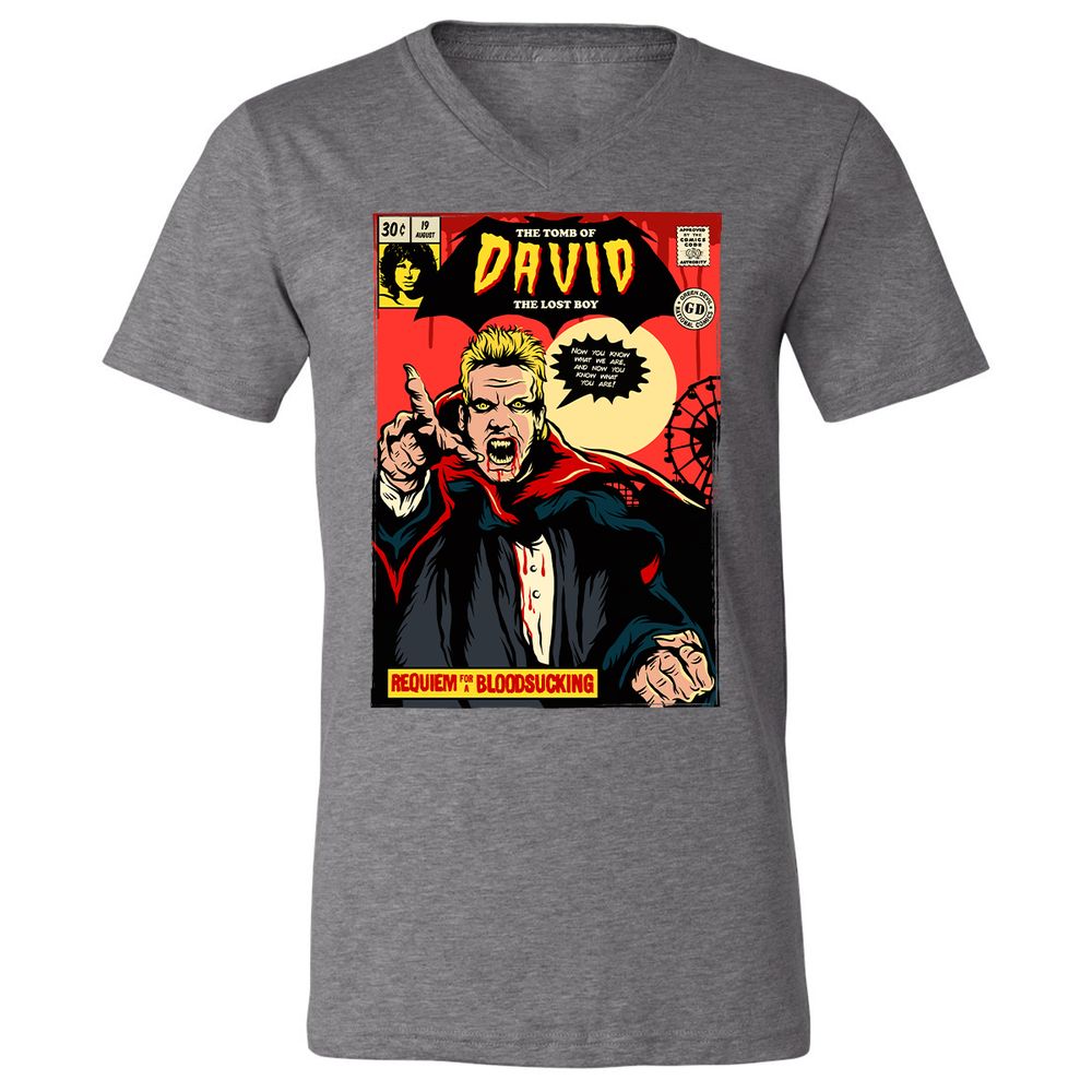 Unisex V-Neck T-Shirt - NTP7C5SC - Deep Heather - 13