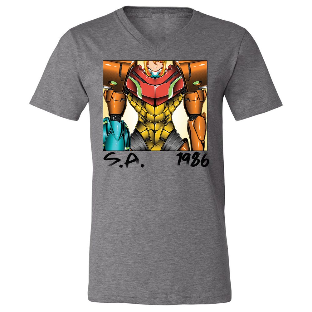 Unisex V-Neck T-Shirt - DR59PR82 - Deep Heather - 13