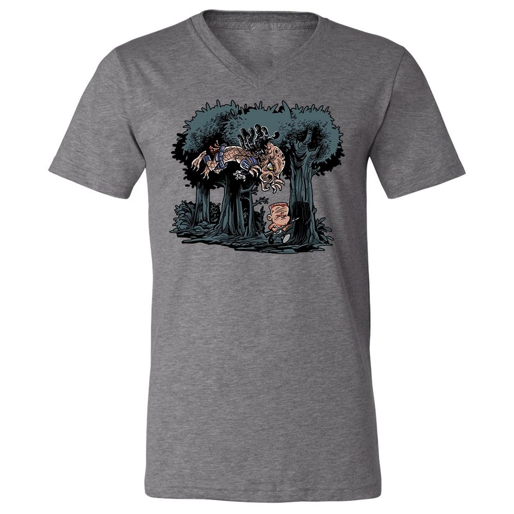 Unisex V-Neck T-Shirt - F4BRT1PJ - Deep Heather - 13