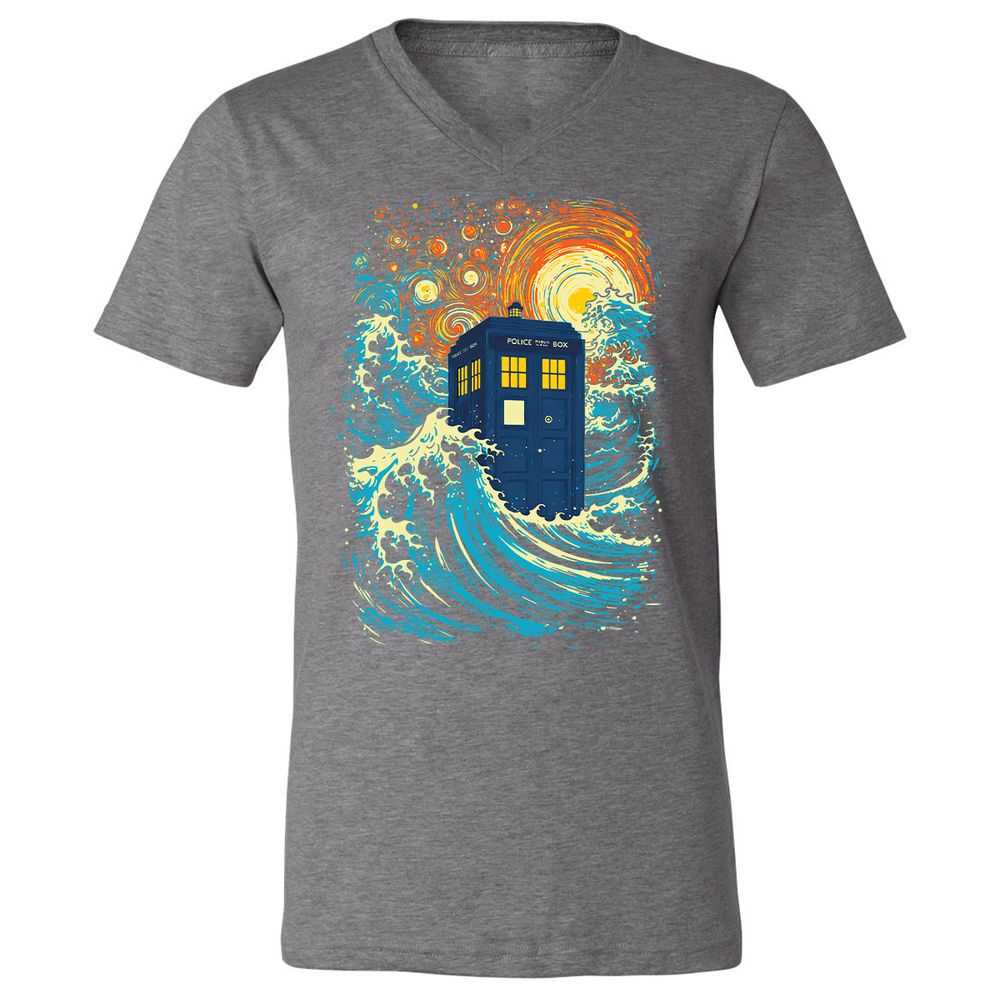 Unisex V-Neck T-Shirt - W4GZ85MA - Deep Heather - 13