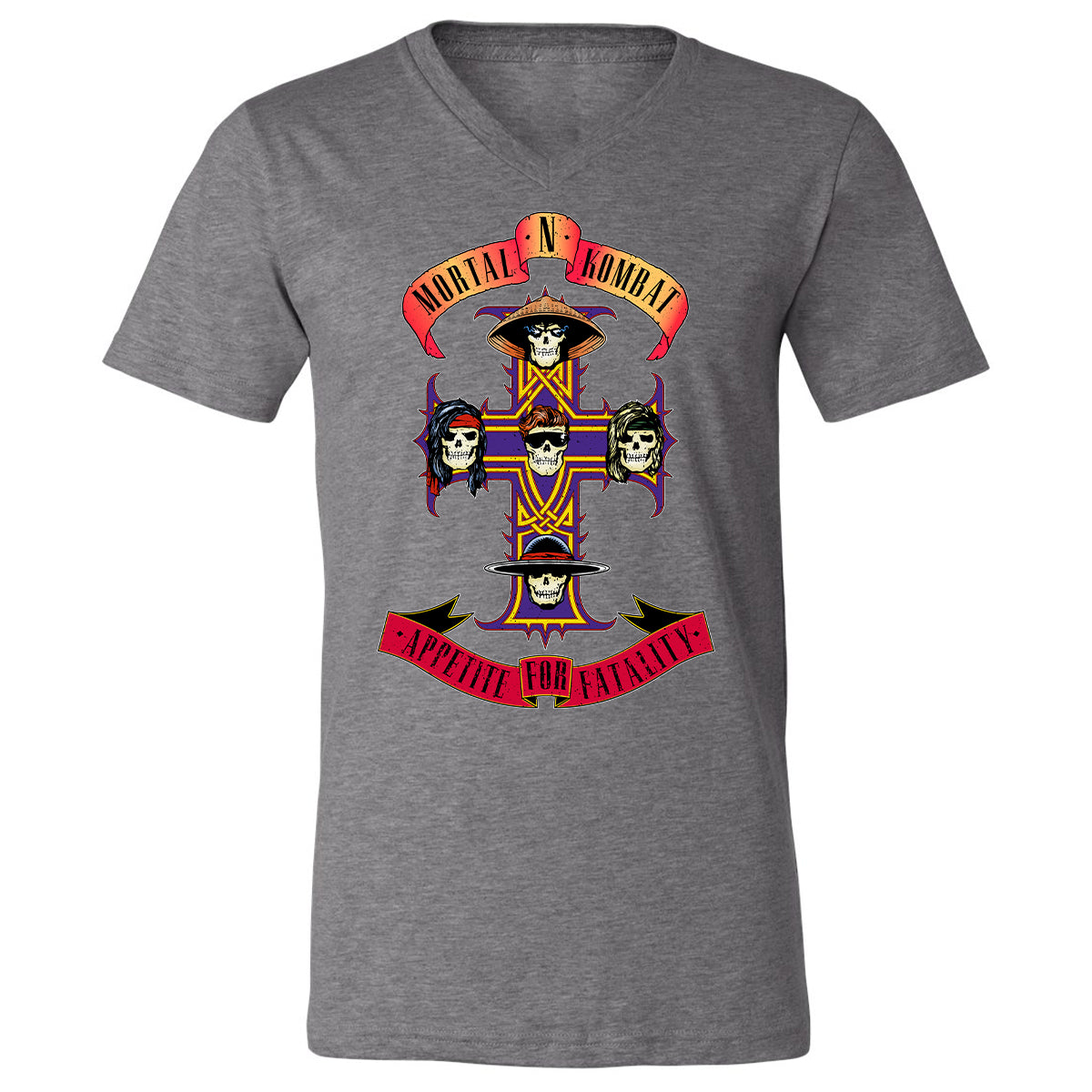 Unisex V-Neck T-Shirt - EB1QCC9P - Deep Heather - 13