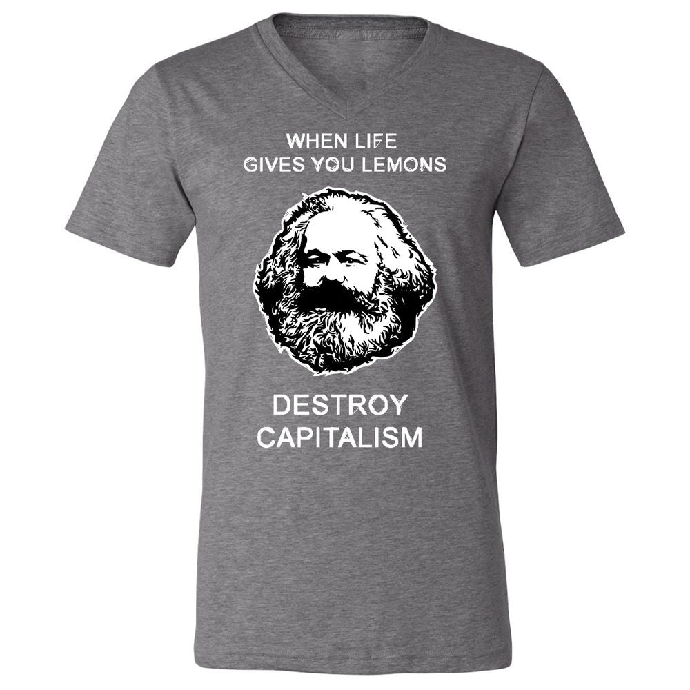 Unisex V-Neck T-Shirt - V4CQRWM8 - Deep Heather - 13