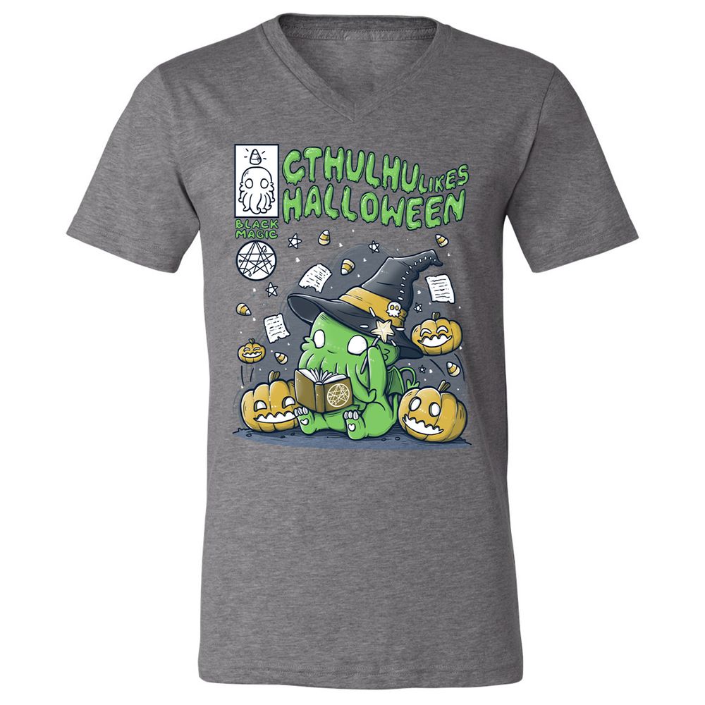 Unisex V-Neck T-Shirt - EGSXQRHN - Deep Heather - 13