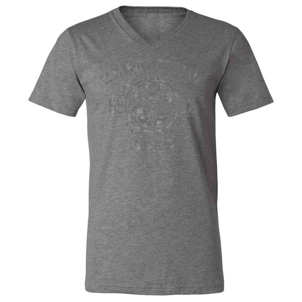 Unisex V-Neck T-Shirt - KBQXRZTL - Deep Heather - 13