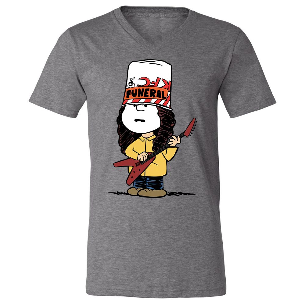 Unisex V-Neck T-Shirt - JKBJ6XKP - Deep Heather - 13