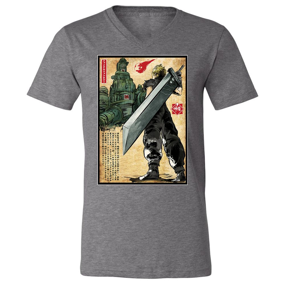 Unisex V-Neck T-Shirt - GKGG8FQ3 - Deep Heather - 13