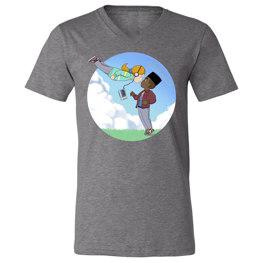 Unisex V-Neck T-Shirt - YQL1LWXH - Deep Heather - 13