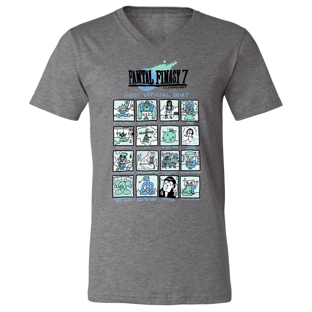 Unisex V-Neck T-Shirt - RRKAWG9L - Deep Heather - 13