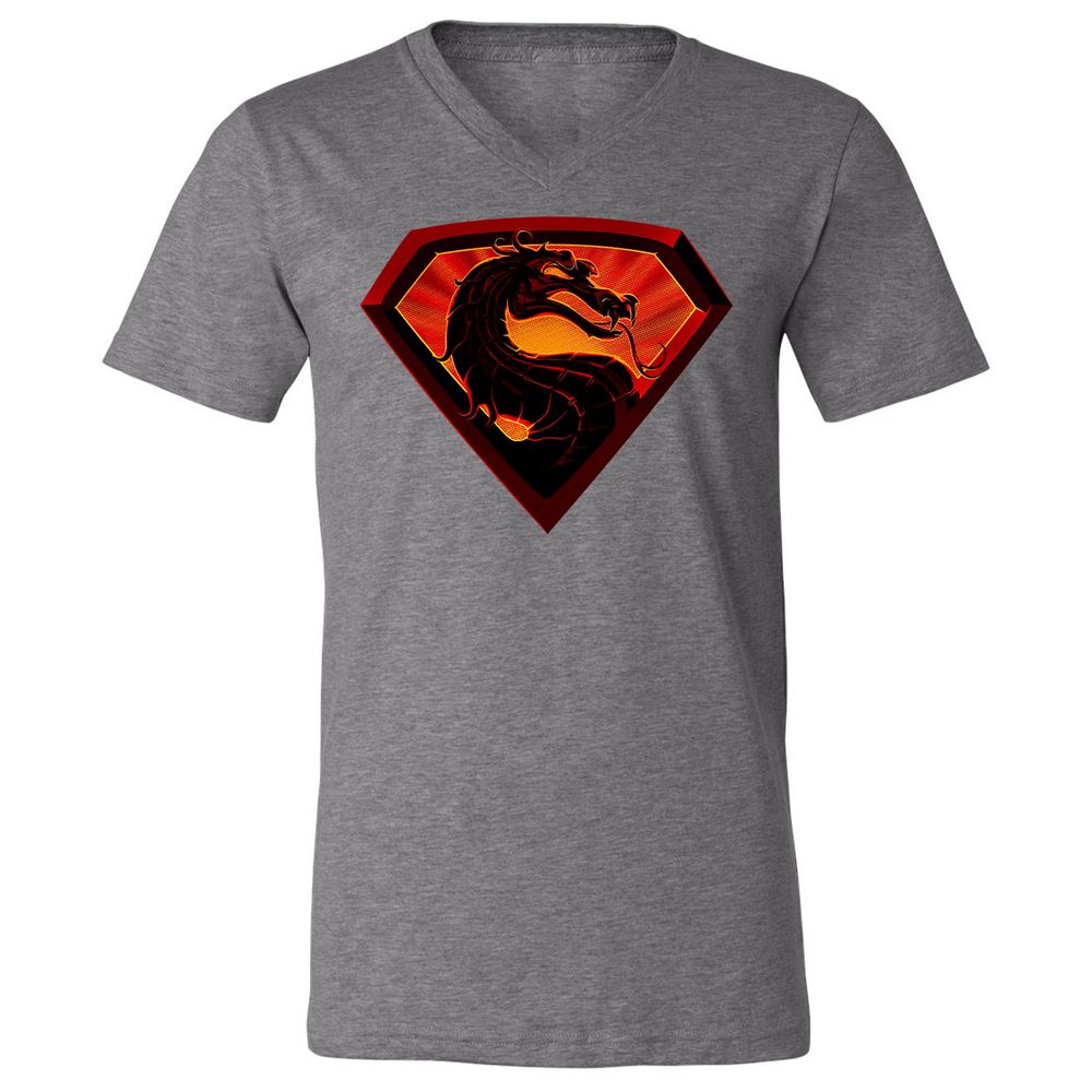 Unisex V-Neck T-Shirt - J6P92K4Q - Deep Heather - 13