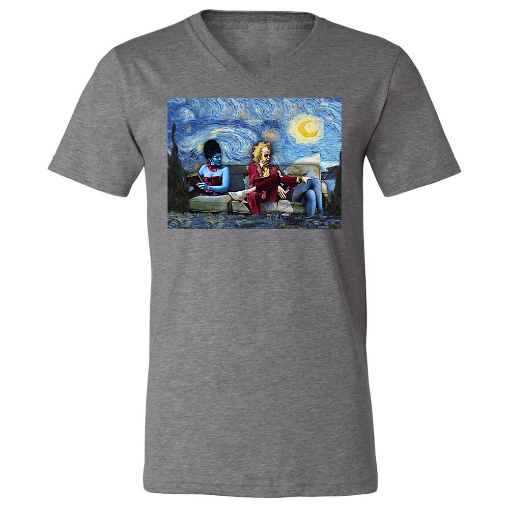 Unisex V-Neck T-Shirt - UCG35NQ5 - Deep Heather - 13