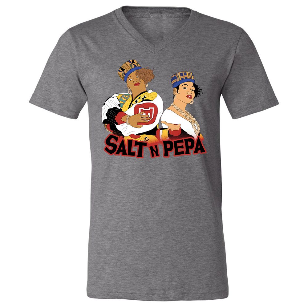 Unisex V-Neck T-Shirt - White - Deep Heather - 13