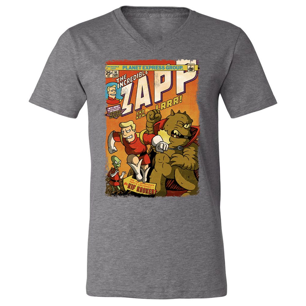 Unisex V-Neck T-Shirt - NPD6H9JB - Deep Heather - 13