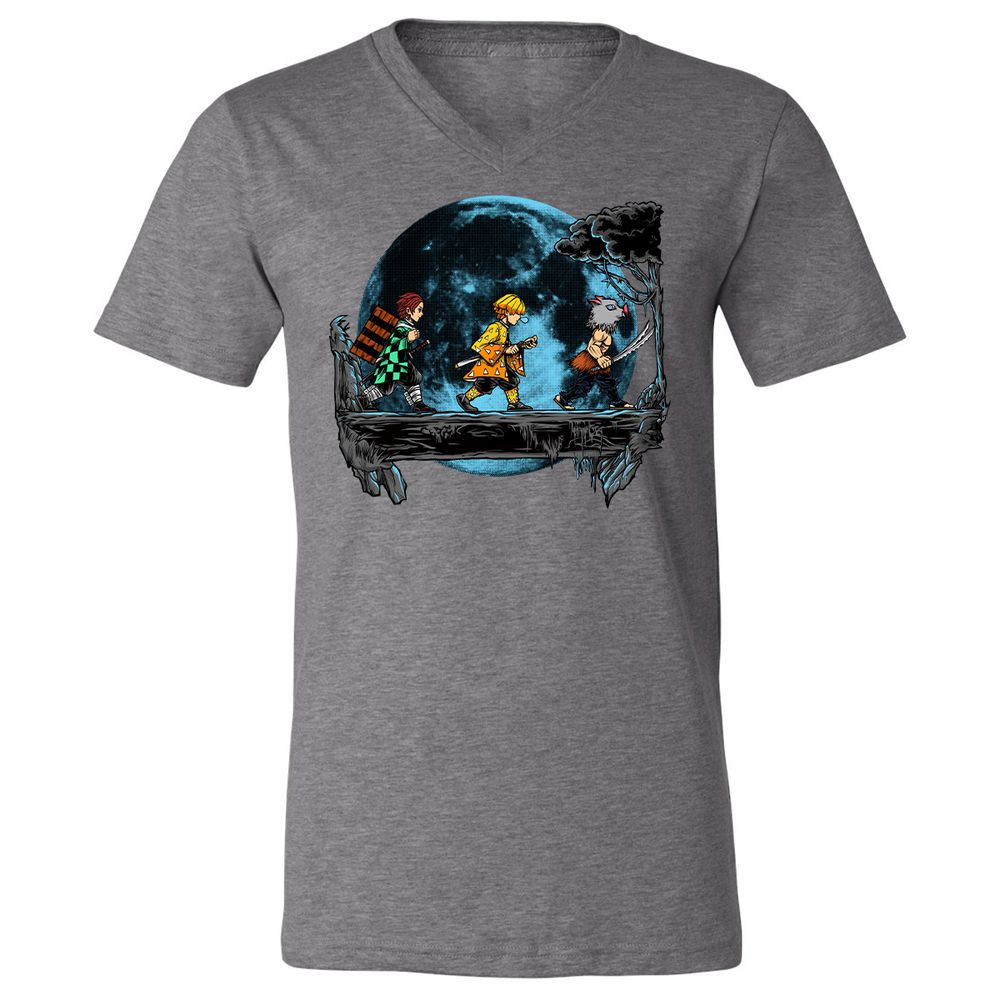 Unisex V-Neck T-Shirt - 97V2UERL - Deep Heather - 13
