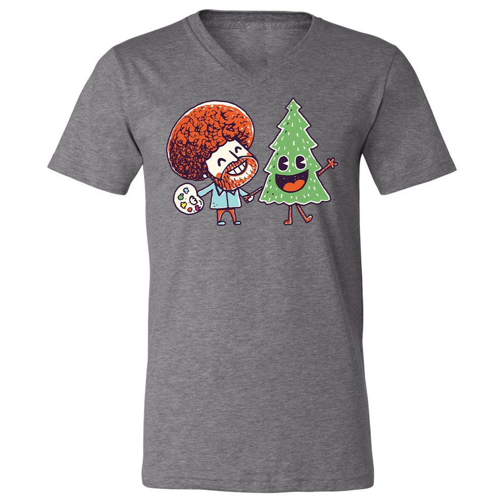 Unisex V-Neck T-Shirt - H8SKBNR3 - Deep Heather - 13