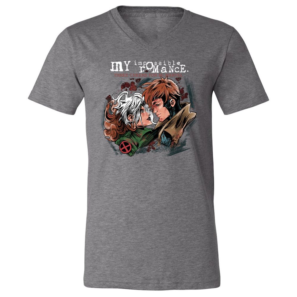 Unisex V-Neck T-Shirt - R79XZXU3 - Deep Heather - 13